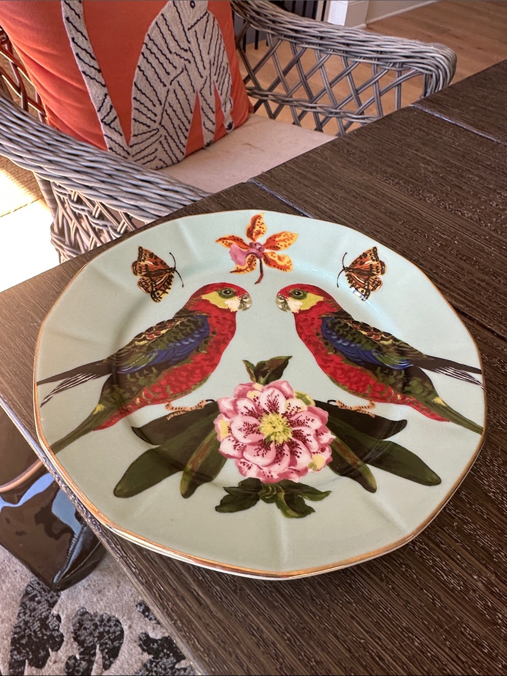 Anthropologie NWOT Nathalie Lete collectible plates gold trim 8D